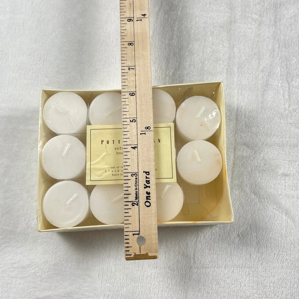 Pottery Barn White Votive‎ Candles Set of 11 Unscented 15 Hour Burn Time